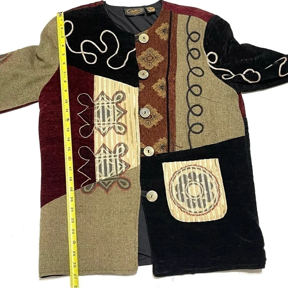 Allure VINTAGE Woman Multi Pattern Embroidery Button Down Jacket Size S - Picture 11 of 13